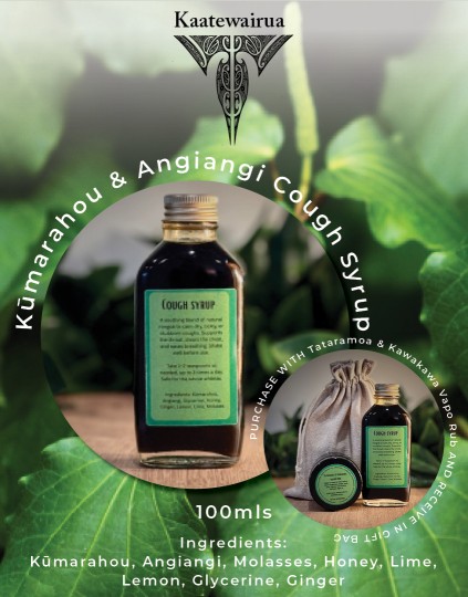 Kaatewairua RONGOĀ MĀORI Kūmarahou & Angiangi Cough Syrup